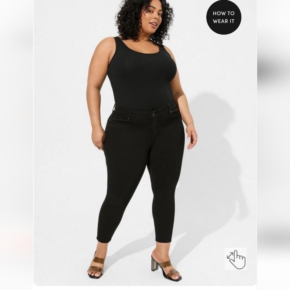 Torrid bombshell skinny stretch high rise  jeans gray / black size 20 S